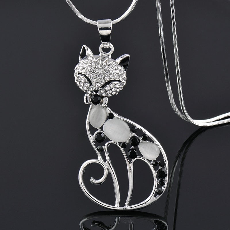 Katter av Kjærlighet halskjede i sterling sølv og zirconia encrusted