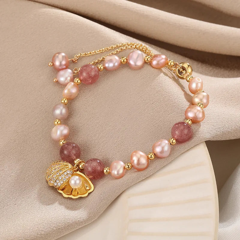 Elegant skjellarmbånd med perler